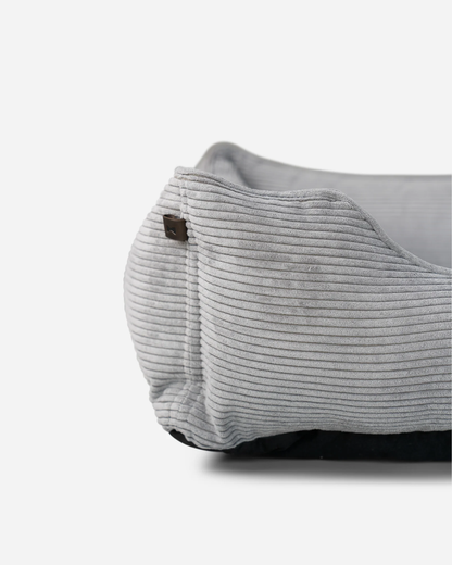 Chester and Lee gray fancy corduroy sleeper dog bed luxury premium pet bed