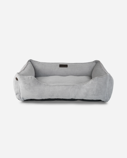 Chester and Lee gray fancy corduroy sleeper dog bed luxury premium pet bed
