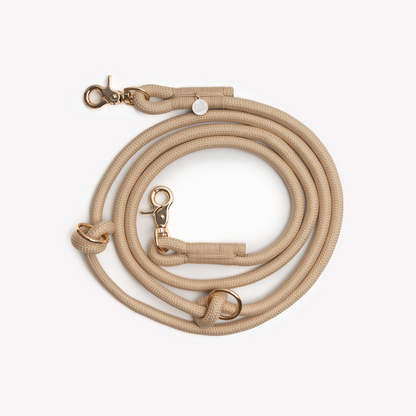 Tan hands free braided dog leash adjustable running walking active