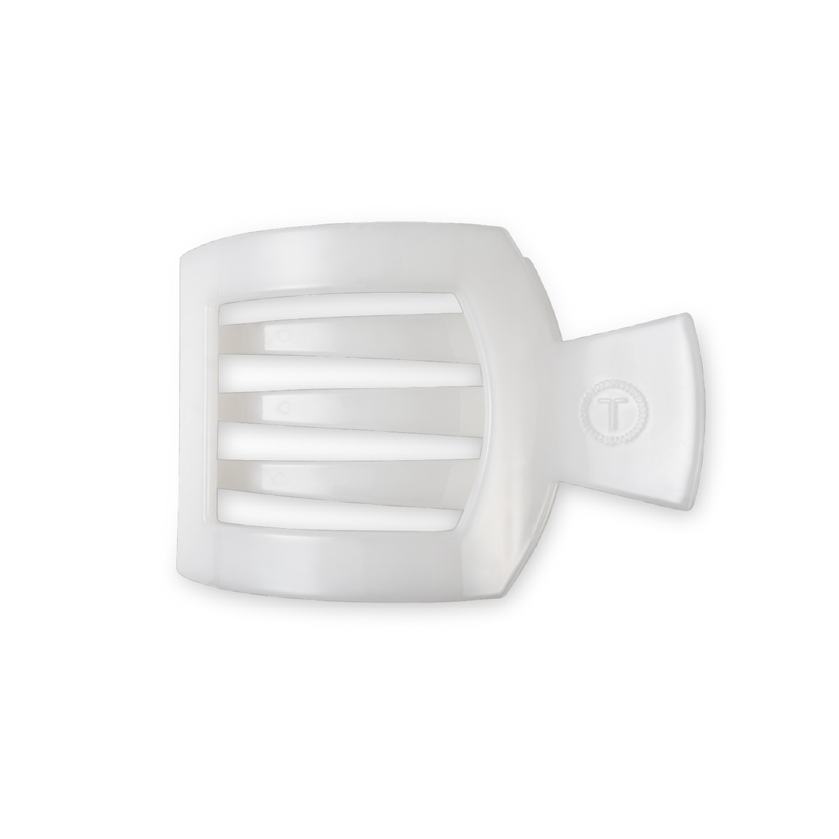 Coconut white medium flat square hair clip minimalist hair accessory secure hold
