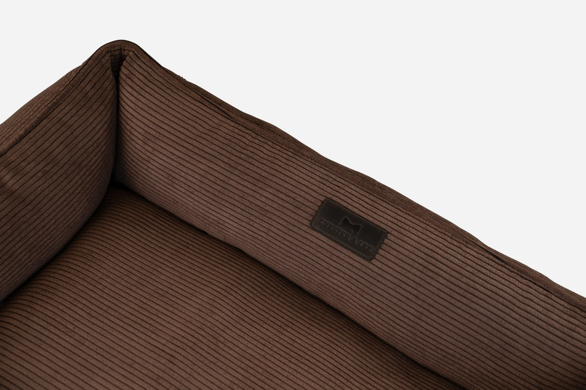 Chester Lee milk chocolate sleeper dog bed luxury premium comfort pet furniture