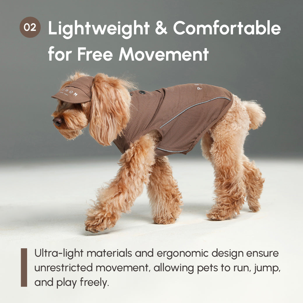 Mocha lightweight reflective dog vest shirt adjustable velcro fit for small medium large dogs