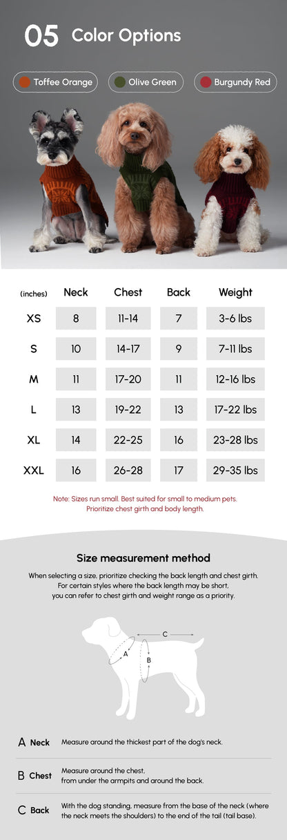 Pretzel Pet Sweater - Toffee Orange