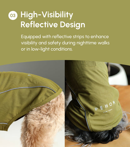 Mocha lightweight reflective dog vest shirt adjustable velcro fit for small medium large dogs
