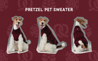 Pretzel Pet Sweater - Burgundy Red