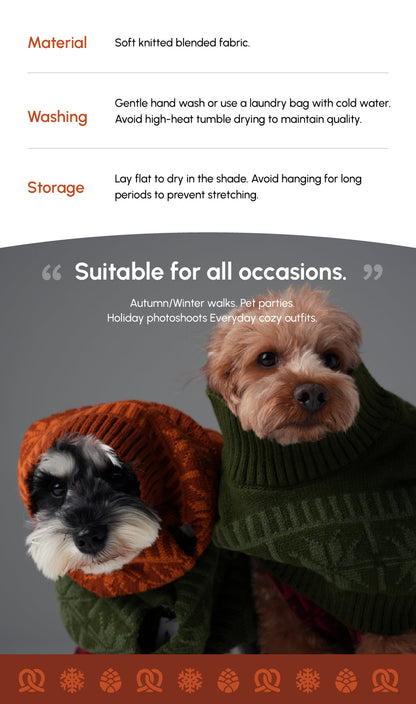 Pretzel Pet Sweater - Toffee Orange
