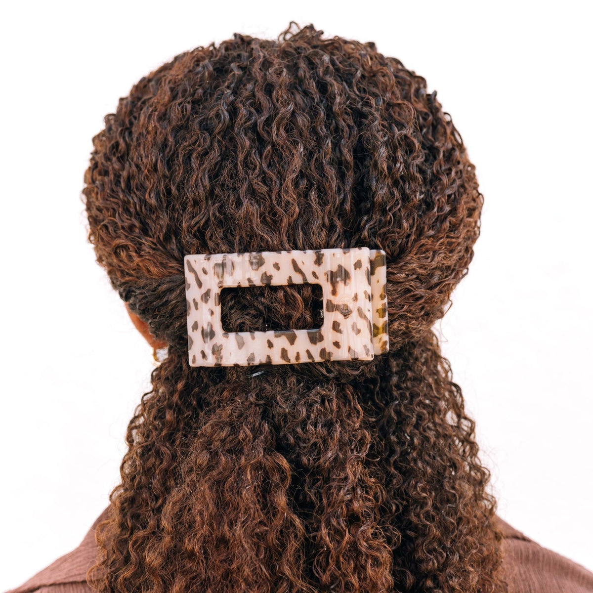 Blonde tortoise medium flat square hair clip acetate minimalist everyday hair accessory