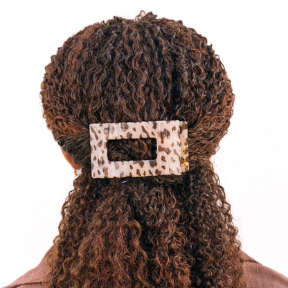 Blonde tortoise medium flat square hair clip acetate minimalist everyday hair accessory