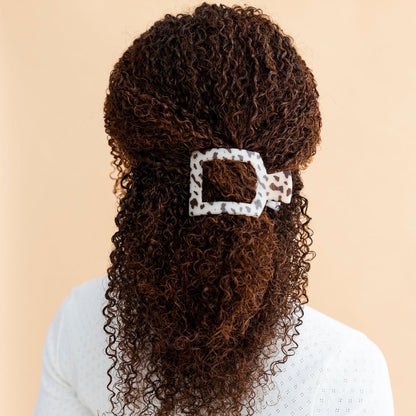 Blonde tortoise medium flat square hair clip acetate minimalist everyday hair accessory