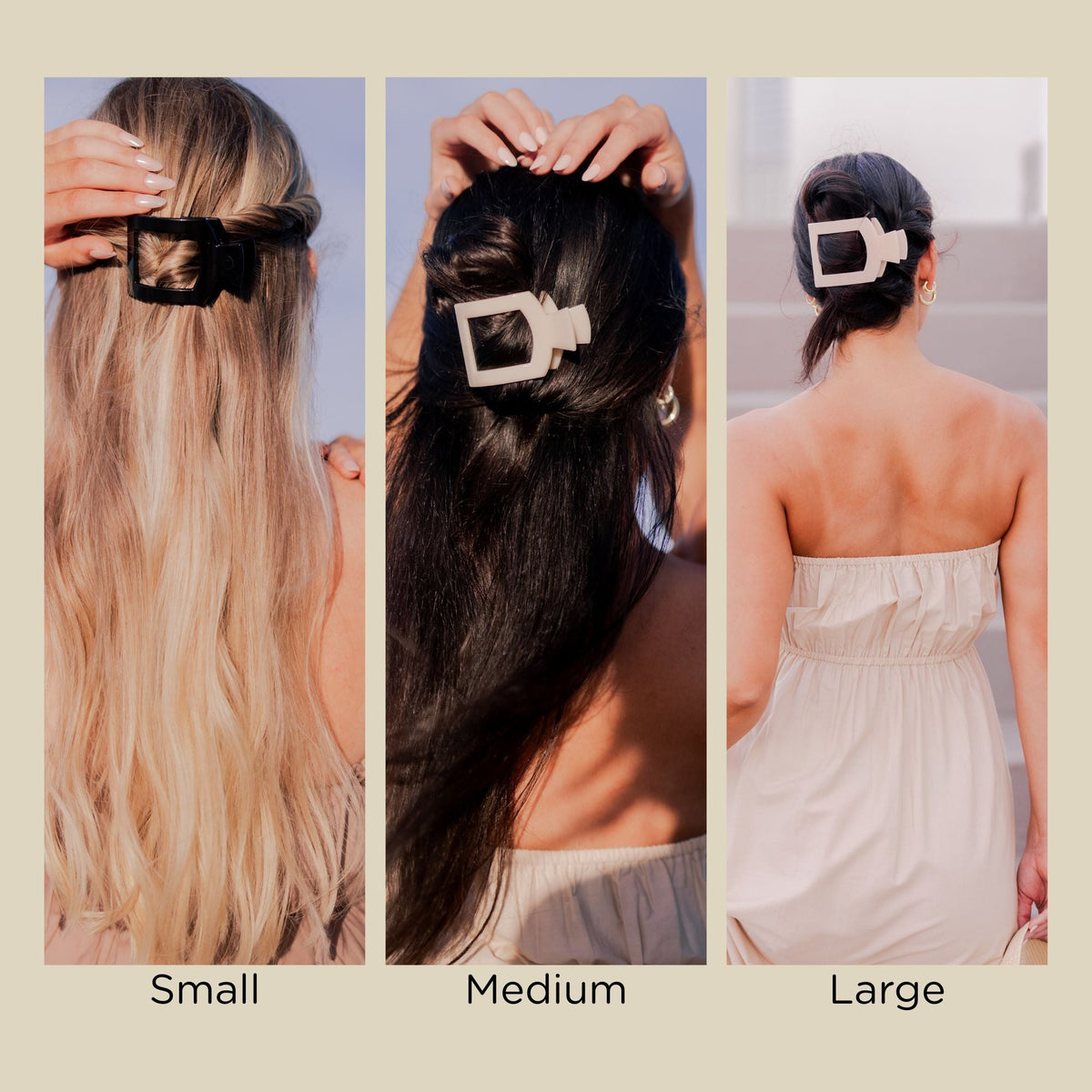 Blonde tortoise large flat square hair clip acetate oversized luxury hair accessory