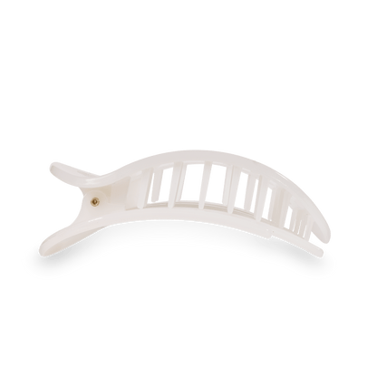 Coconut white large flat round hair clip minimalist hair accessory