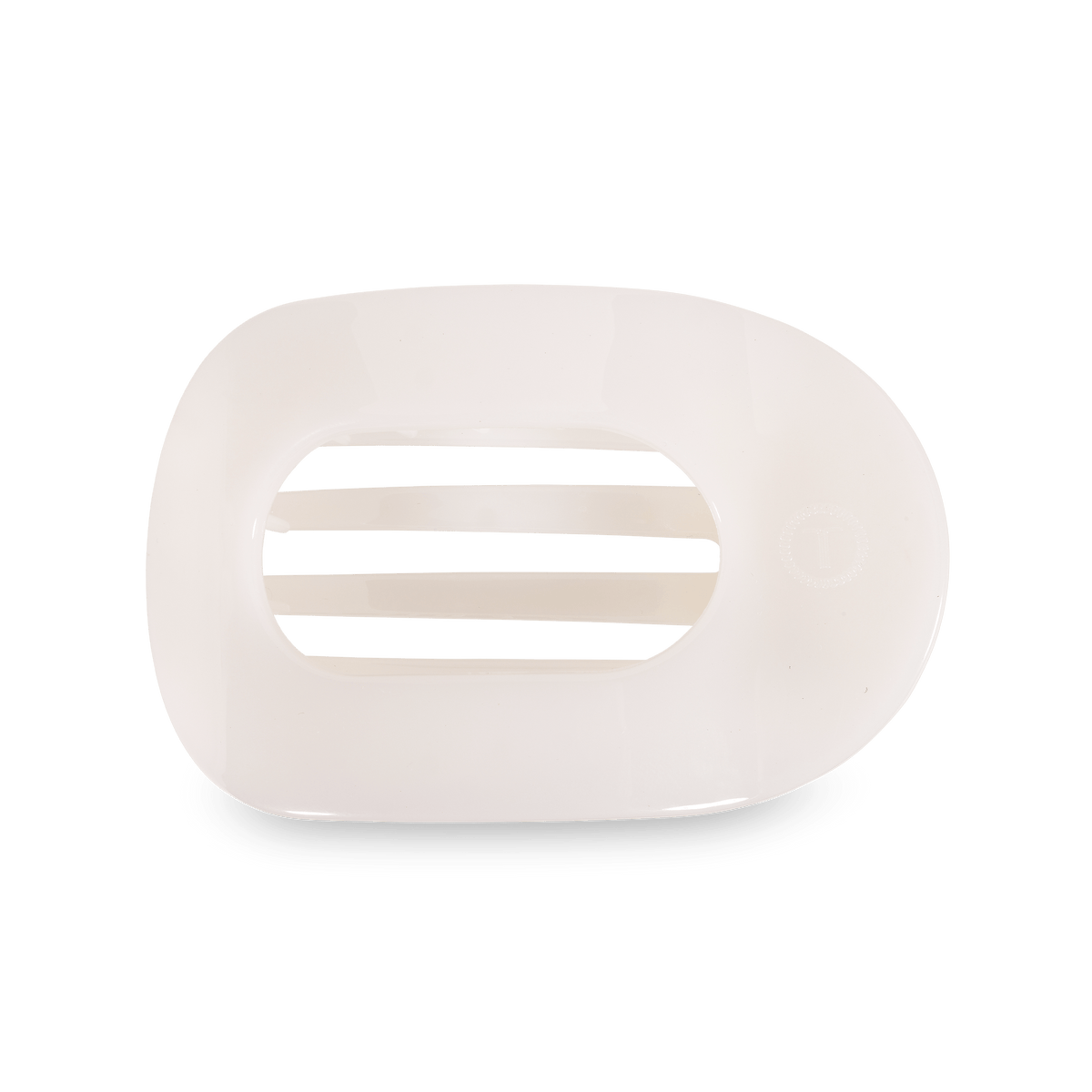 Coconut white large flat round hair clip minimalist hair accessory