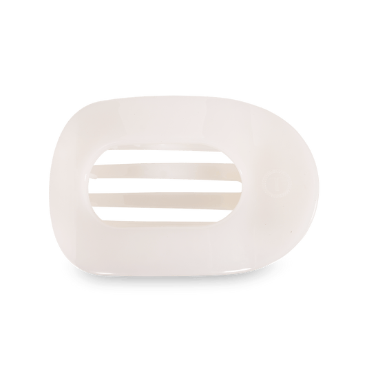 Coconut white large flat round hair clip minimalist hair accessory