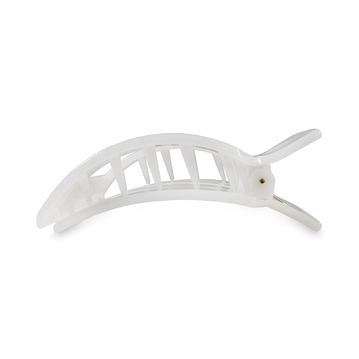 Coconut white medium flat square hair clip minimalist hair accessory secure hold