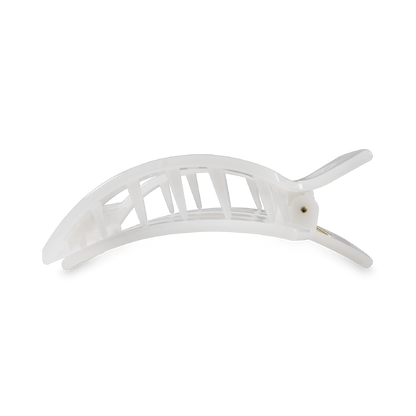 Coconut white medium flat square hair clip minimalist hair accessory secure hold