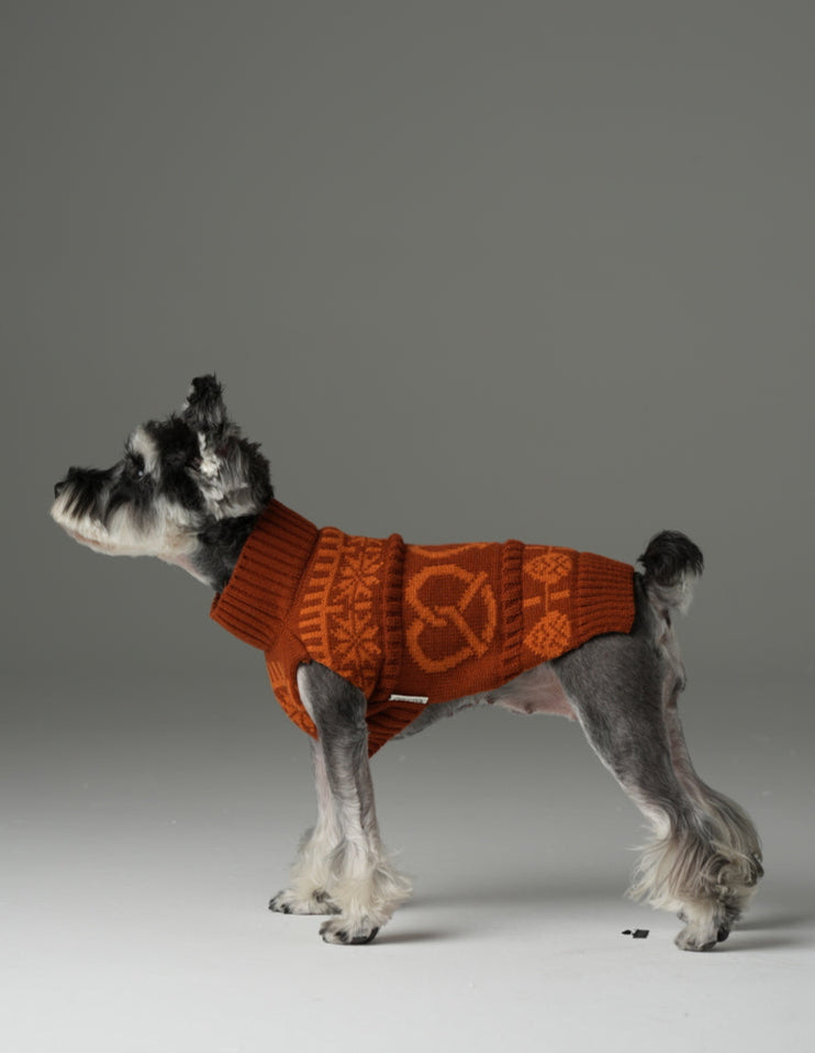 Pretzel Pet Sweater - Toffee Orange