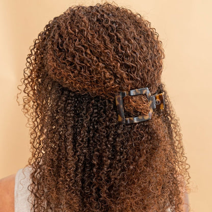 Tortoise small flat square hair clip acetate everyday hair accessory